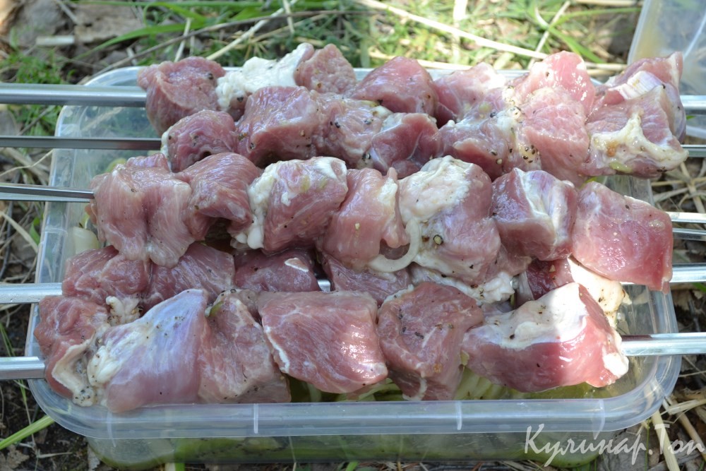 Свиной шашлык в маринаде из киви