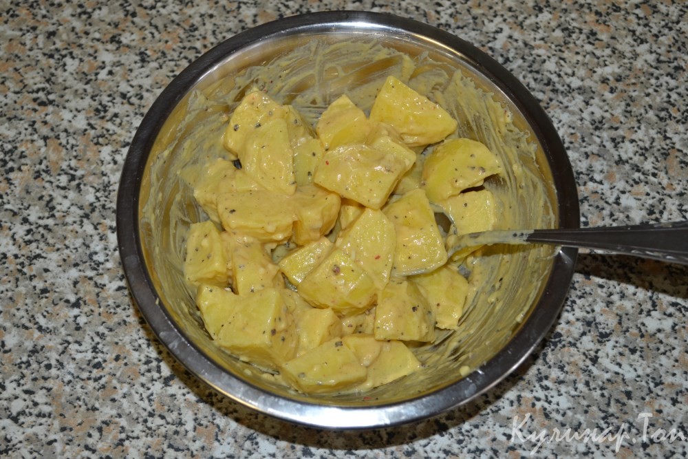 Картофель, запеченный в горчичном соусе