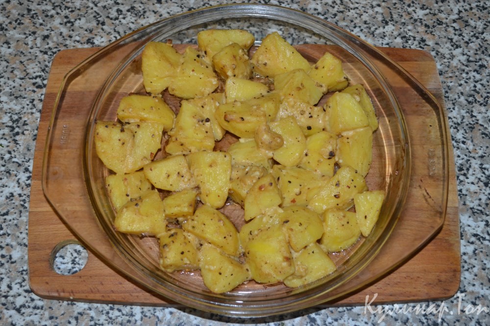 Картофель, запеченный в горчичном соусе