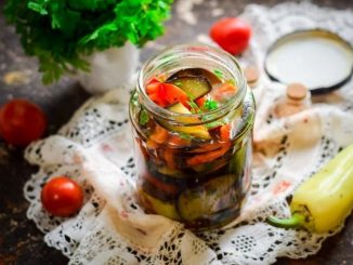 Маринованные баклажаны с болгарским перцем