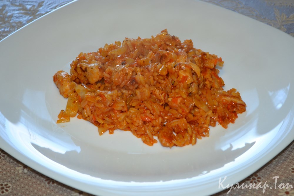 Курица с овощами и рисом