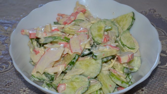 Салат из огурцов с крабовым мясом-05 Салат из огурцов с крабовым мясом