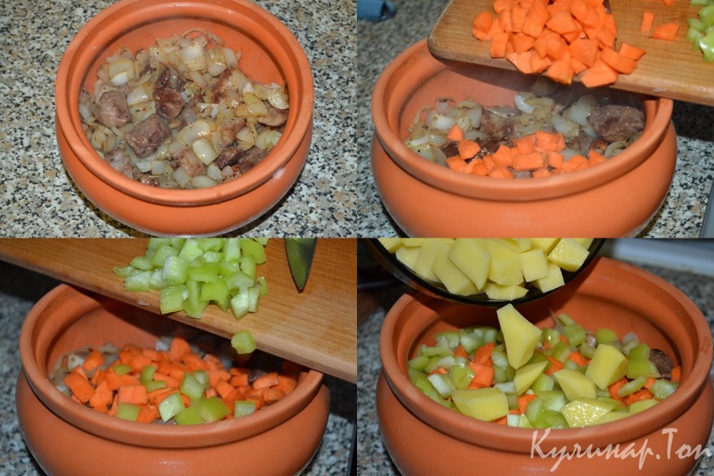 Жаркое из свинины с овощами в горшочке в духовке