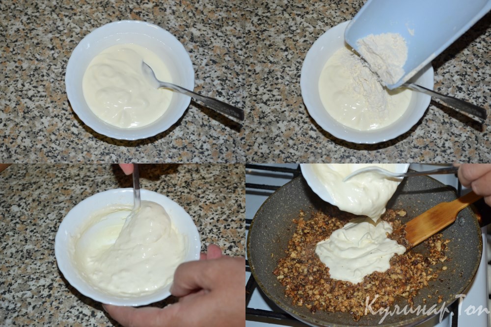 Куриная печень в орехово-чесночном соусе