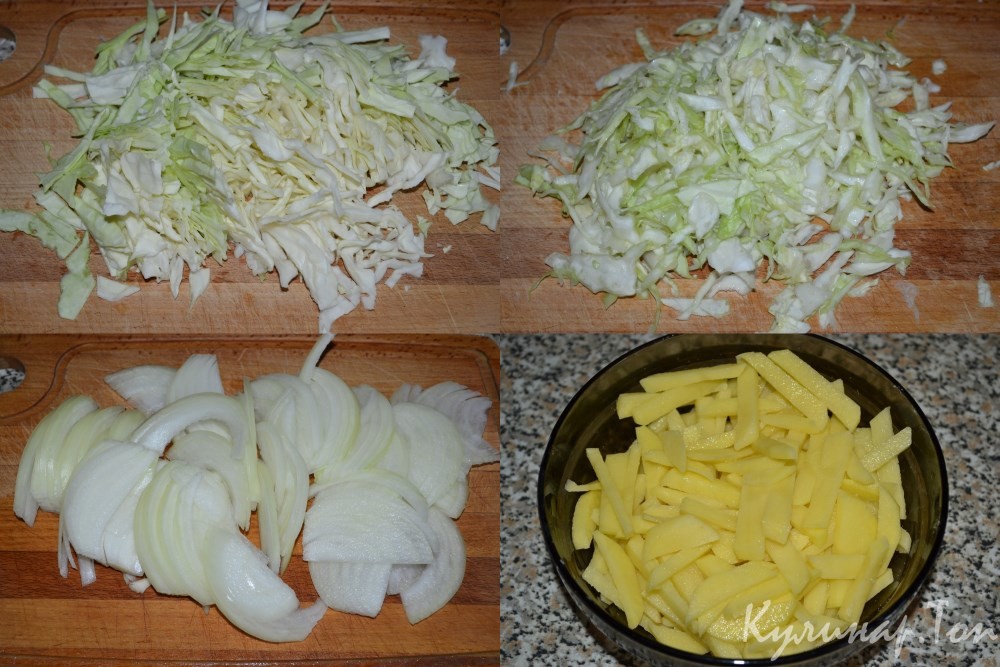 Пирог с картофелем и капустой