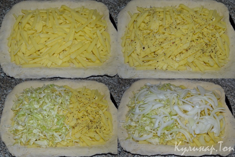 Пирог с картофелем и капустой