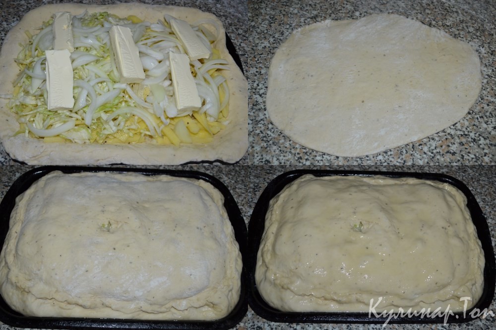 Пирог с картофелем и капустой