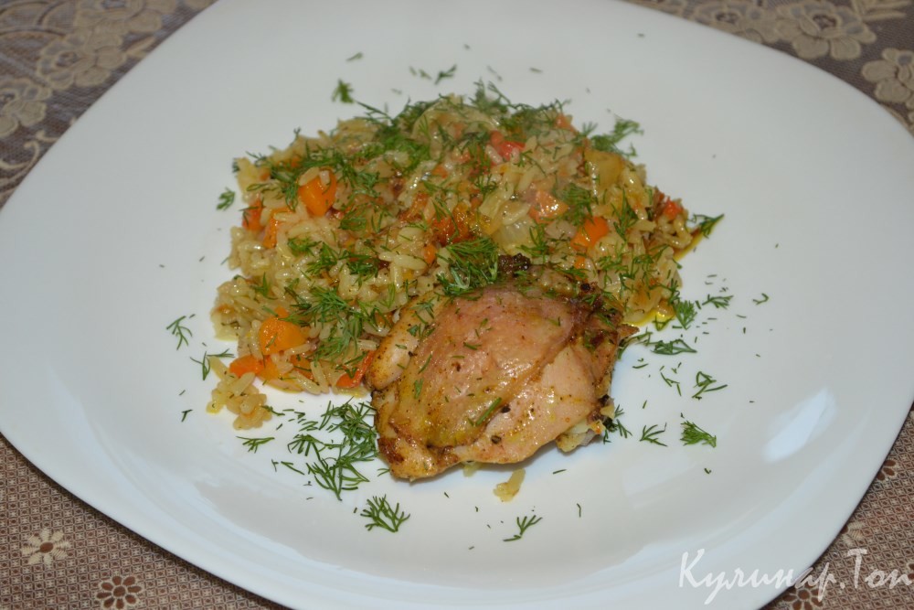 Рис с овощами и курицей