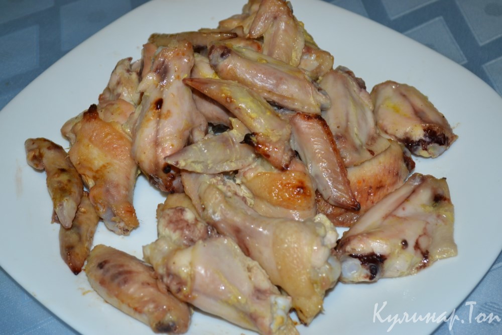 Куриные крылышки в медово-горчичном соусе