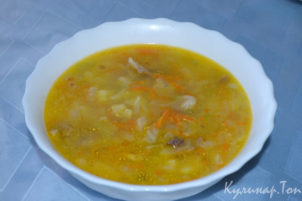 Щи из свежей капусты со свининой