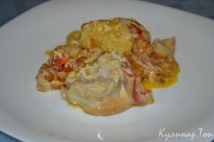 Скумбрия с овощами в духовке