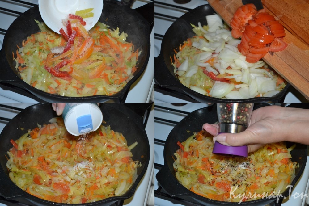 Минтай тушеный с овощами