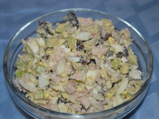 Мясной салат с авокадо и грецкими орехами