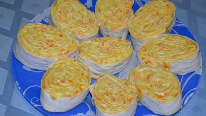 Рулет из лаваша с картошкой, морковью и сыром-13 Рулет из лаваша с картошкой, морковью и сыром