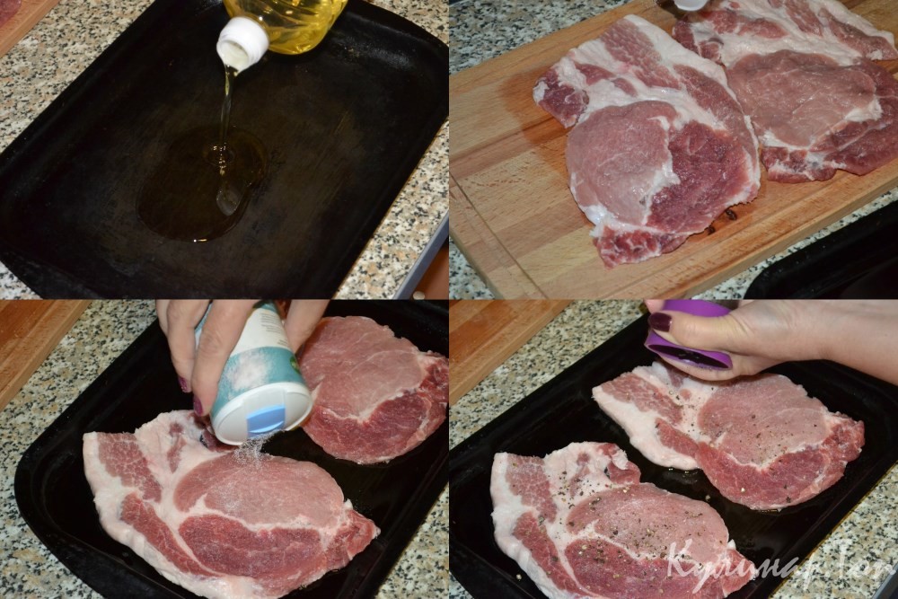 Свинина, запеченная с помидорами