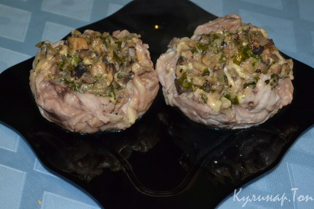 Бомбочки из курицы с шампиньонами