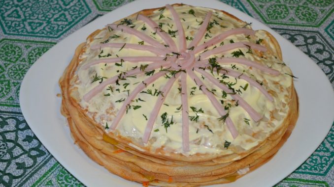 Блинный торт с ветчиной и морковью-08 Блинный торт с ветчиной и морковью
