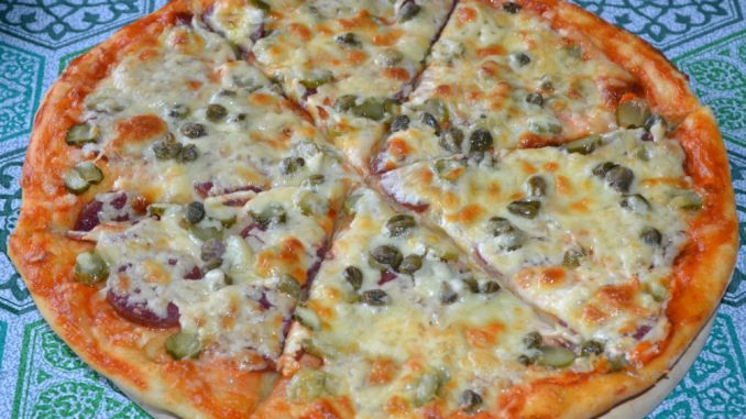 Пицца с колбасой и каперсами-09 Пицца с колбасой и каперсами