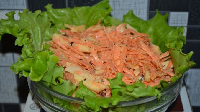Салат из яблок и моркови с орехами-07 Салат из яблок и моркови с орехами