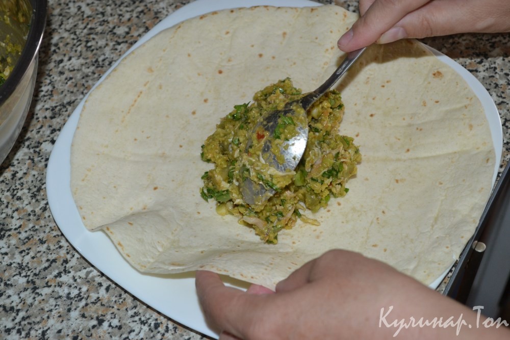 Тортильи с мясом и гуакамоле