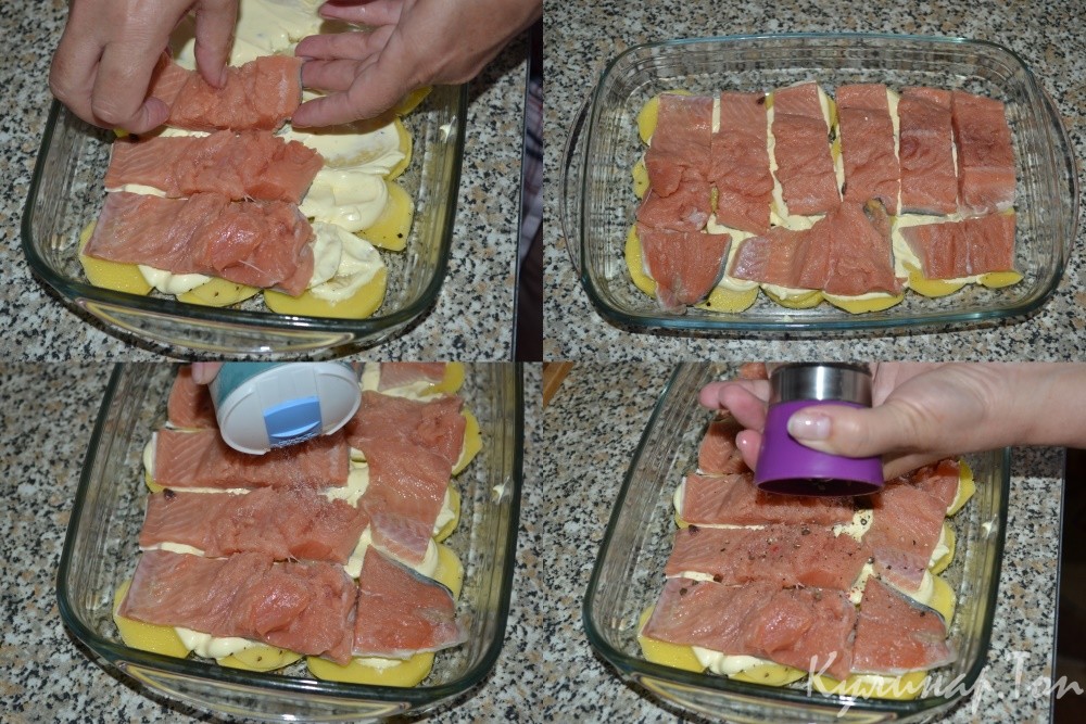 Горбуша с овощами в духовке