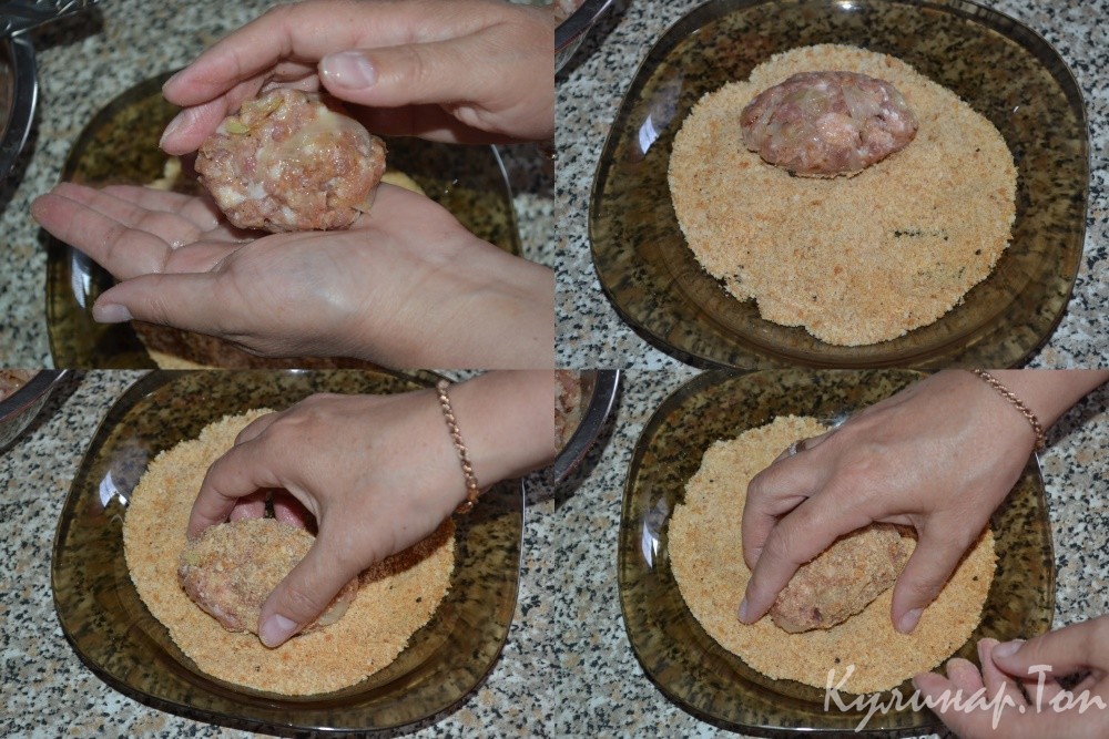 Котлеты с жареным луком