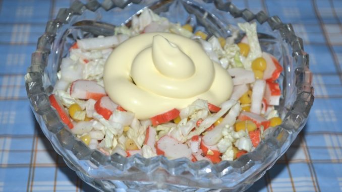 Салат с пекинской капустой и крабовыми палочками-10 Салат с пекинской капустой и крабовыми палочками