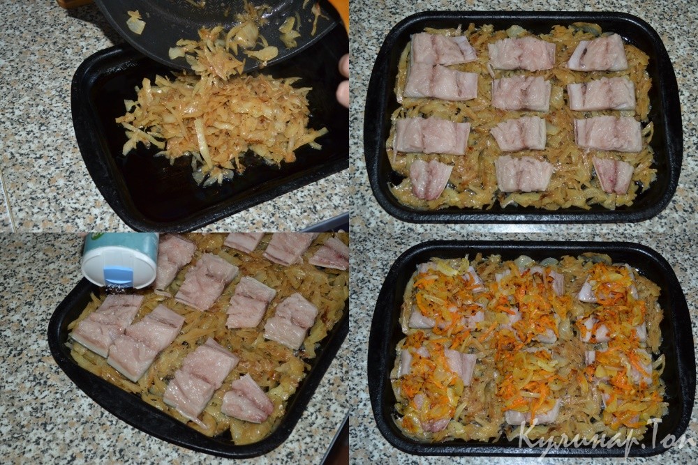 Скумбрия с капустой в духовке