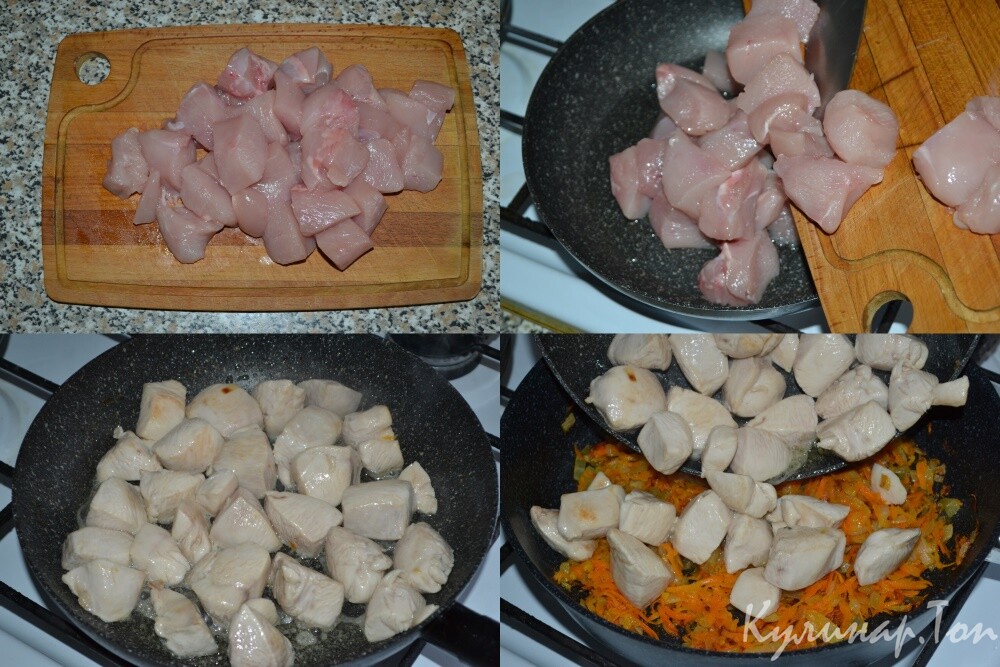 Курица в томатном соусе с оливками