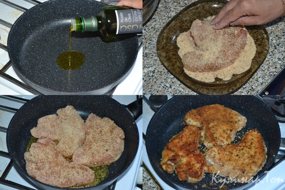 Стейк из индейки в панировке