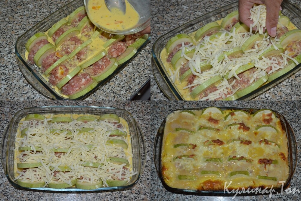 Мясная запеканка с кабачком