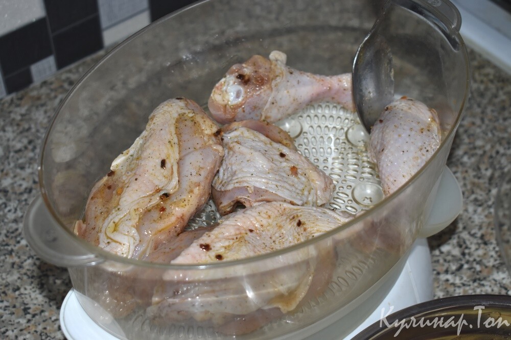 Острая курица в пароварке