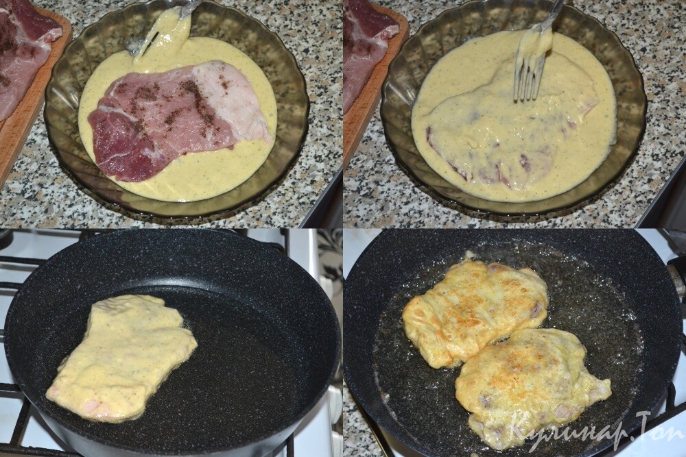 Отбивные из свинины в кляре