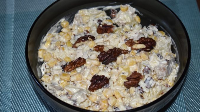 Салат с курицей, ананасом и сыром-04 Салат с курицей, ананасом и сыром