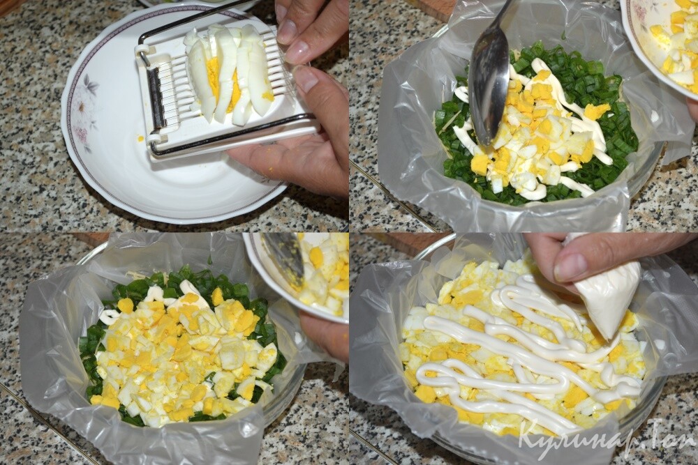 Слоеный салат с курицей