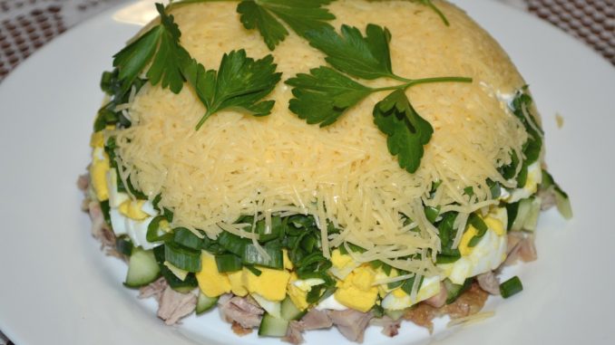 Слоеный салат с курицей-08 Слоеный салат с курицей