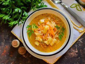 Суп с рисом и корейской морковью
