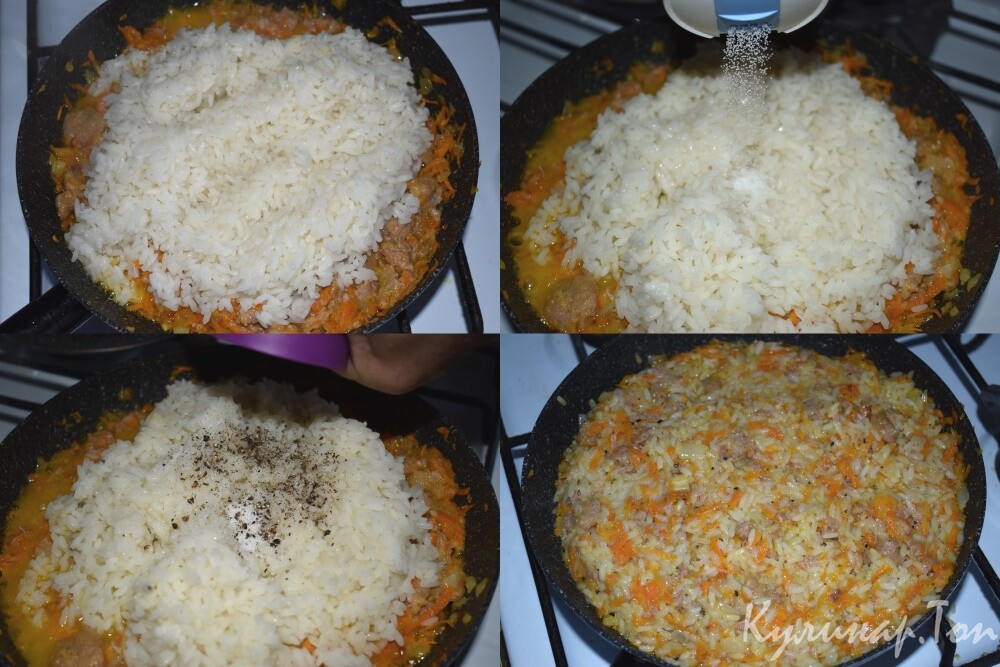 Рисовая каша с тушенкой