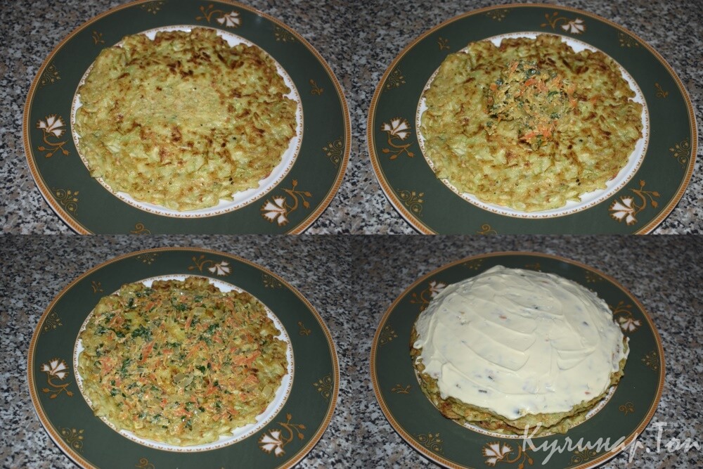 Кабачковый торт-закуска