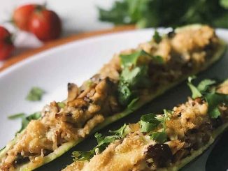 Фаршированные цукини с грибами и рисом