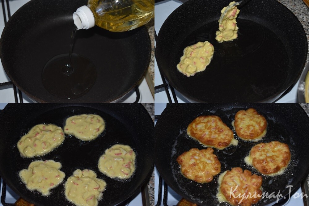 Оладьи с крабовым мясом