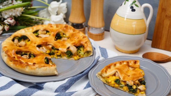 Пирог с курицей и брокколи Пирог с курицей и брокколи