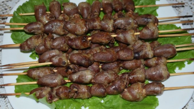 Шашлычки из куриных сердечек в духовке-09 Шашлычки из куриных сердечек в духовке