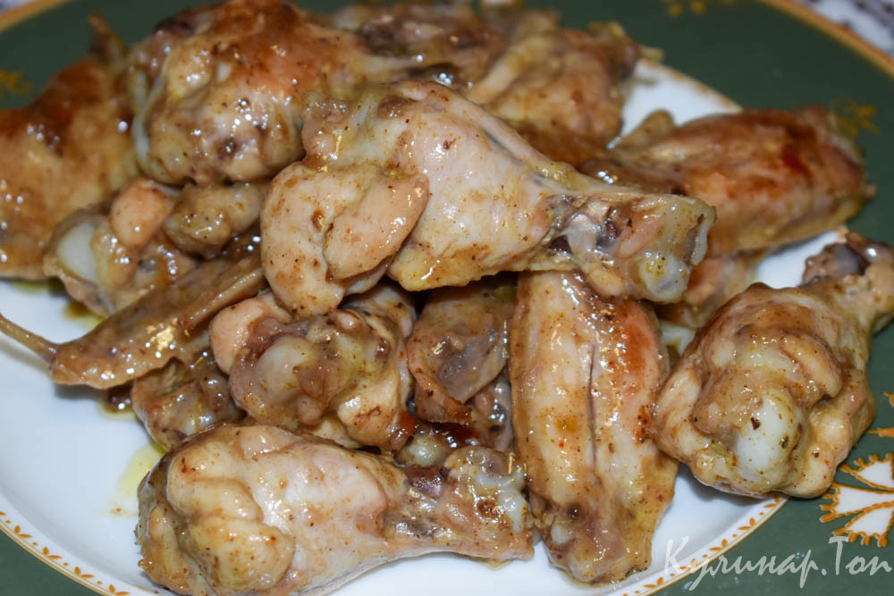 Куриные крылышки в соусе кокосовый карри